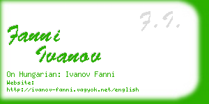 fanni ivanov business card